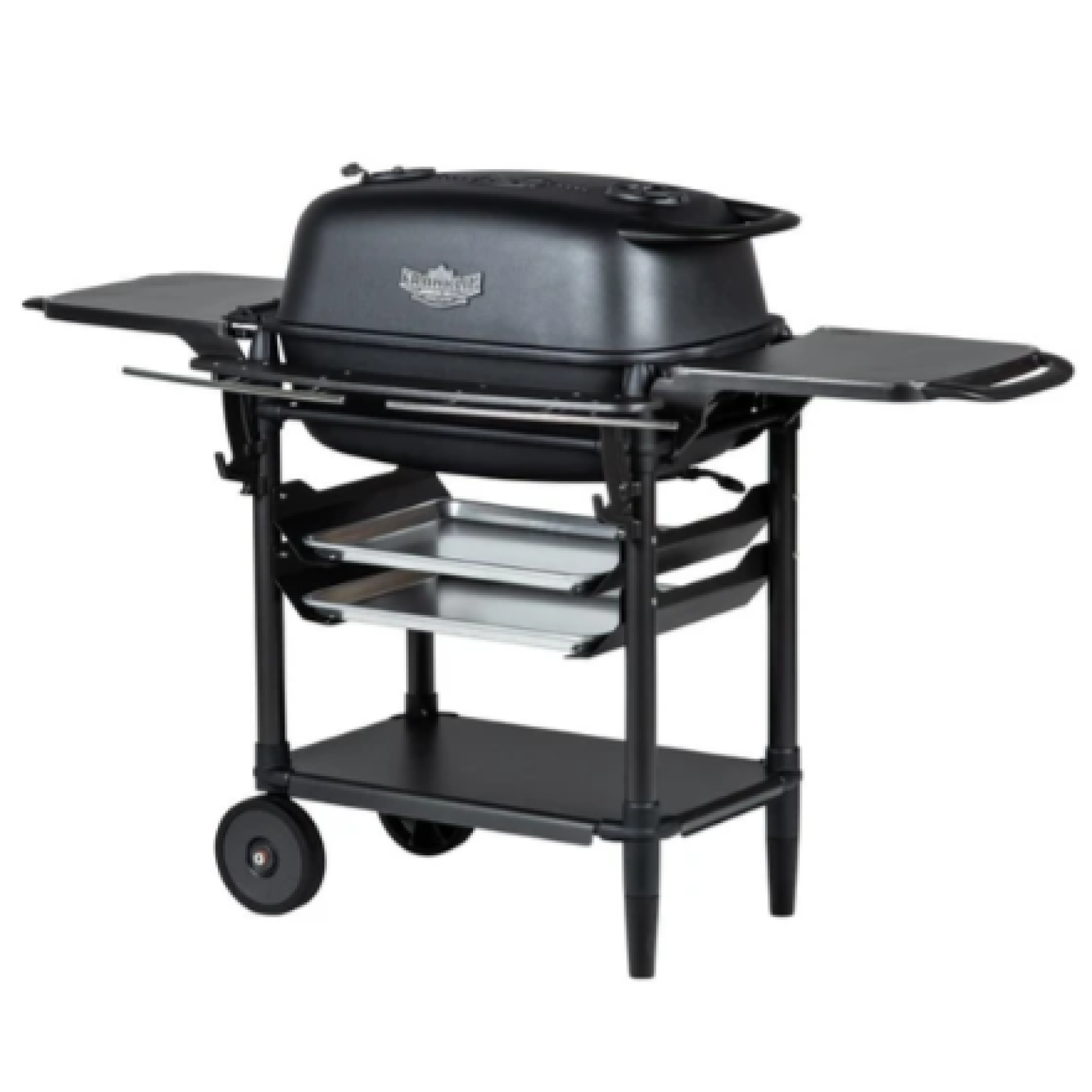 DALLAS LOCATION - NEW! - AARON FRANKLIN Cast Aluminum Portable Charcoal Grill in Black PK300 (TRAYS SOLD SEPERATELY)
