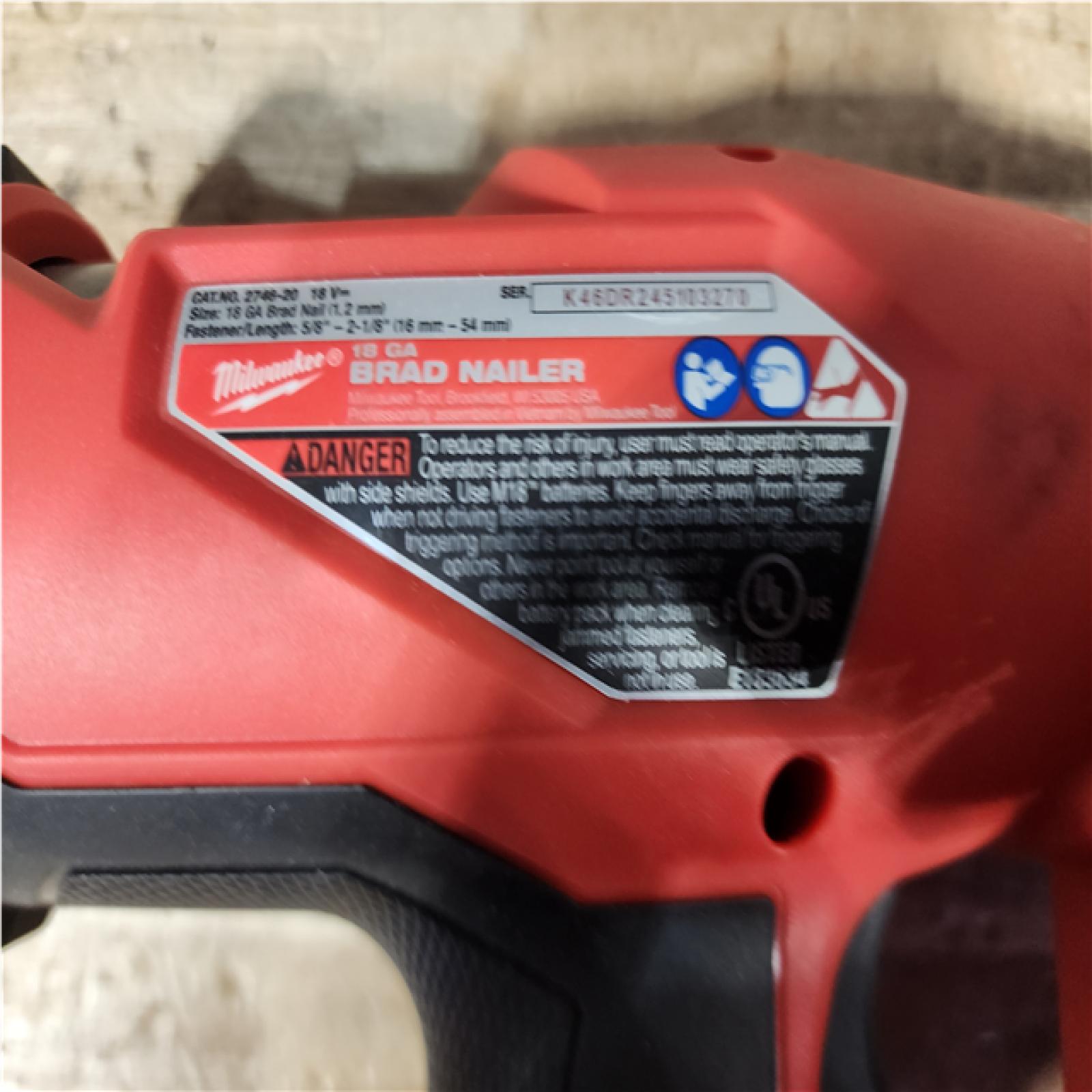 HOUSTON LOCATION - AS - IS Milwaukee FUEL 18-Volt Lithium-Ion Brushless Cordless Gen II 18-Gauge Brad Nailer (Tool-Only)