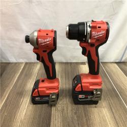 AS-IS Milwaukee 18-Volt Lithium-Ion Brushless Cordless Compact Hammer Drill/Impact Combo Kit