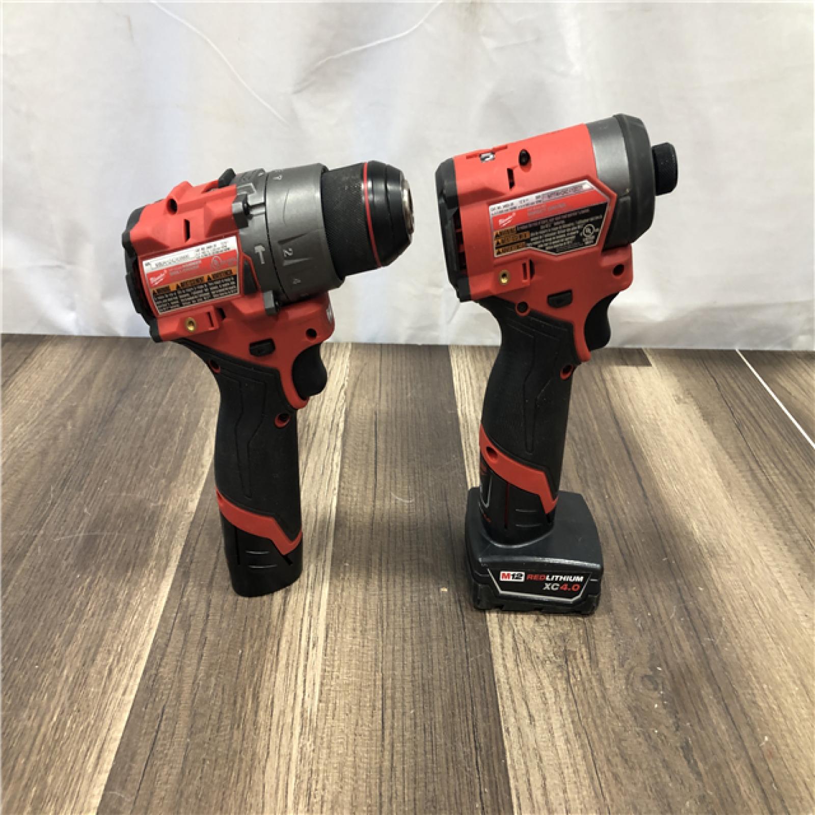 AS-IS Milwaukee FUEL 12-Volt Lithium-Ion Brushless Cordless Hammer Drill and Impact Driver Combo Kit