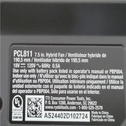 California NEW Ryobi One+ 18V Hybrid 7.5 Fan (Tool Only)