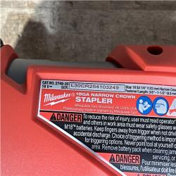 Houston Location AS-IS Milwaukee FUEL 18-Volt Lithium-Ion Brushless Cordless 18-Gauge 1/4 in. Narrow Crown Stapler (Tool-Only)
