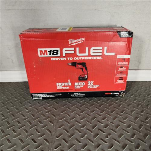 Houston location- AS-IS Milwaukee 2866-22 18V M18 FUEL Lithium-Ion Brushless Cordless Drywall Screwgun Kit 4,500 RPM 5.0 Ah