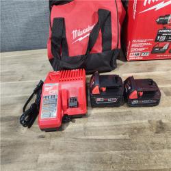 HOUSTON LOCATION - AS-IS M18 18-Volt Lithium-Ion Brushless Cordless Compact Hammer Drill/Impact Combo Kit (2-Tool) with (2) Batteries, Bag