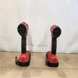 AS-IS- Milwaukee M18 18V Lithium-Ion Brushless Cordless Compact Drill/Impact Combo Kit (2-Tool) W/(2) 2.0 Ah Batteries  Charger & Bag