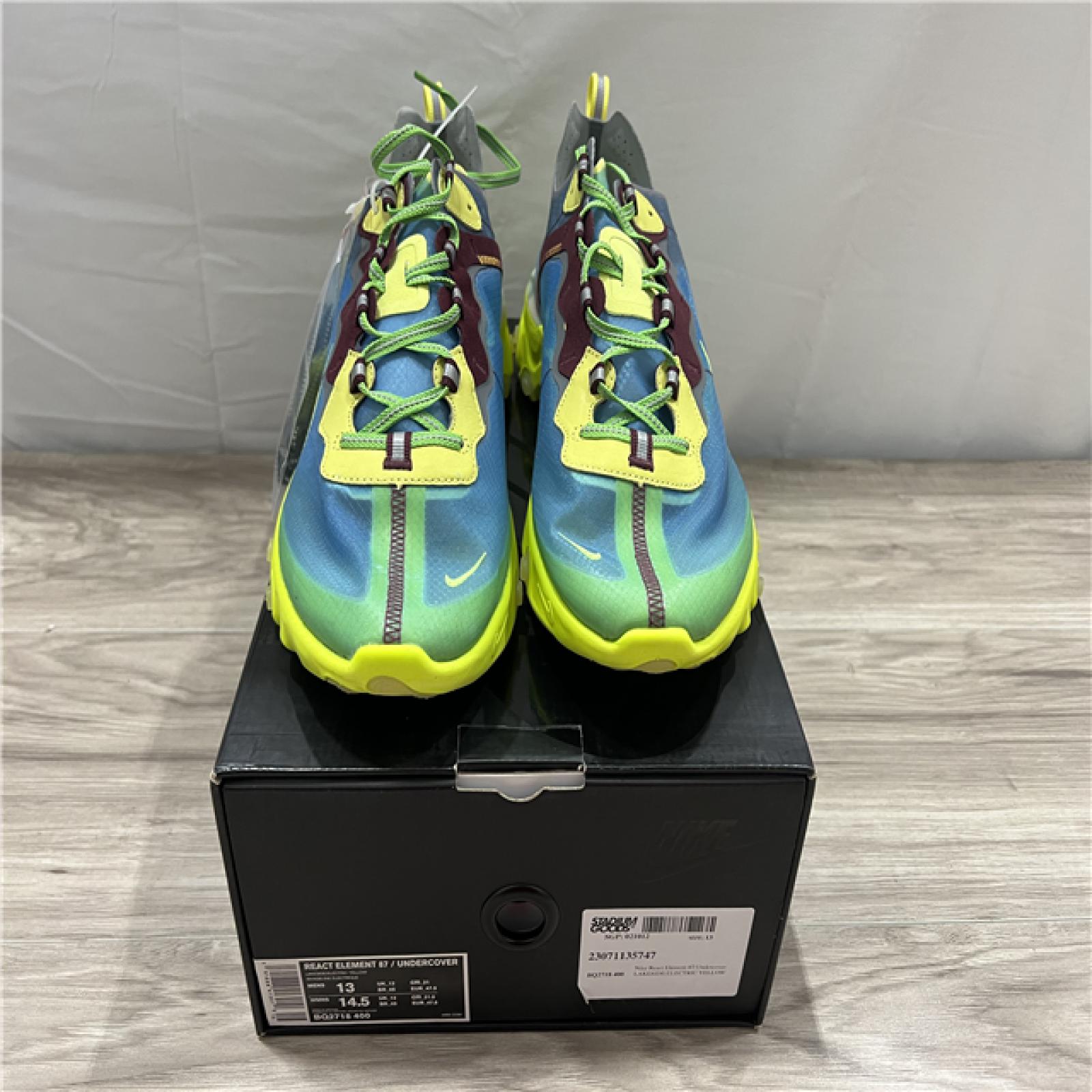 Nike React Element 87 / Undercover - Lakeside/Electric Yellow - SZ 13