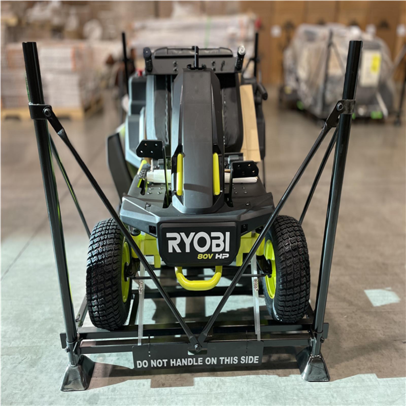 DALLAS LOCATION- RYOBI R1 80V HP Brushless Lithium Battery Cordless Electric 30 in. Riding Lawn Mower with 14 Ah Battery and Charger