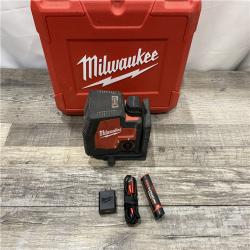 AS-IS Milwaukee 100 ft. REDLITHIUM Lithium-Ion USB Green Rechargeable Cross Line Laser Level Kit