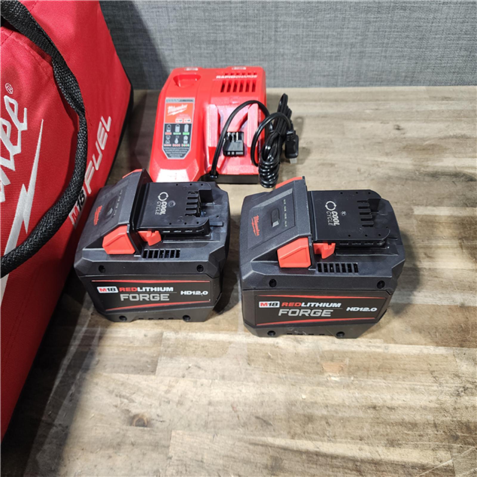 HOUSTON LOCATION - AS-IS (APPEARS LIKE NEW) M18 FUEL 18V Lithium-Ion Brushless Cordless 1 in. Impact Wrench Extended Reach D-Handle Kit W/Two 12.0 Ah Batteries