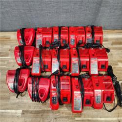 HOUSTON LOCATION - AS-IS MILWAUKEE BATTERY CHARGER PACK QTY - 15