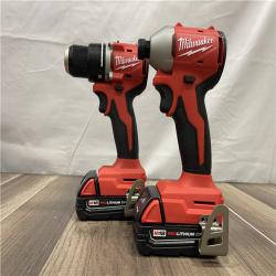 AS-IS Milwaukee 18V Lithium-Ion Brushless Cordless Compact Drill/Impact Combo Kit