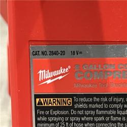 AS-IS Milwaukee FUEL 18-Volt Lithium-Ion Brushless Cordless 2 Gal. Electric Compact Quiet Compressor (Tool-Only)