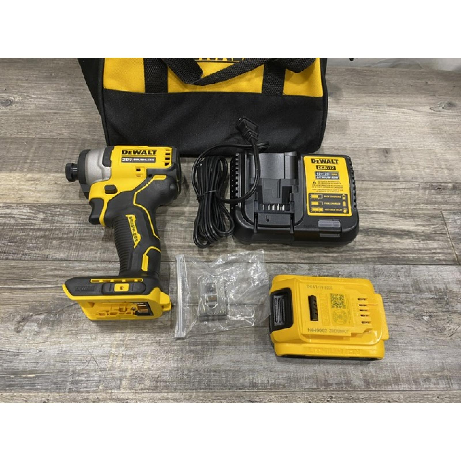 AS-IS DEWALT Atomic 20V Max Lithium-Ion Brushless Cordless Compact 1/4 in. Impact Driver Kit