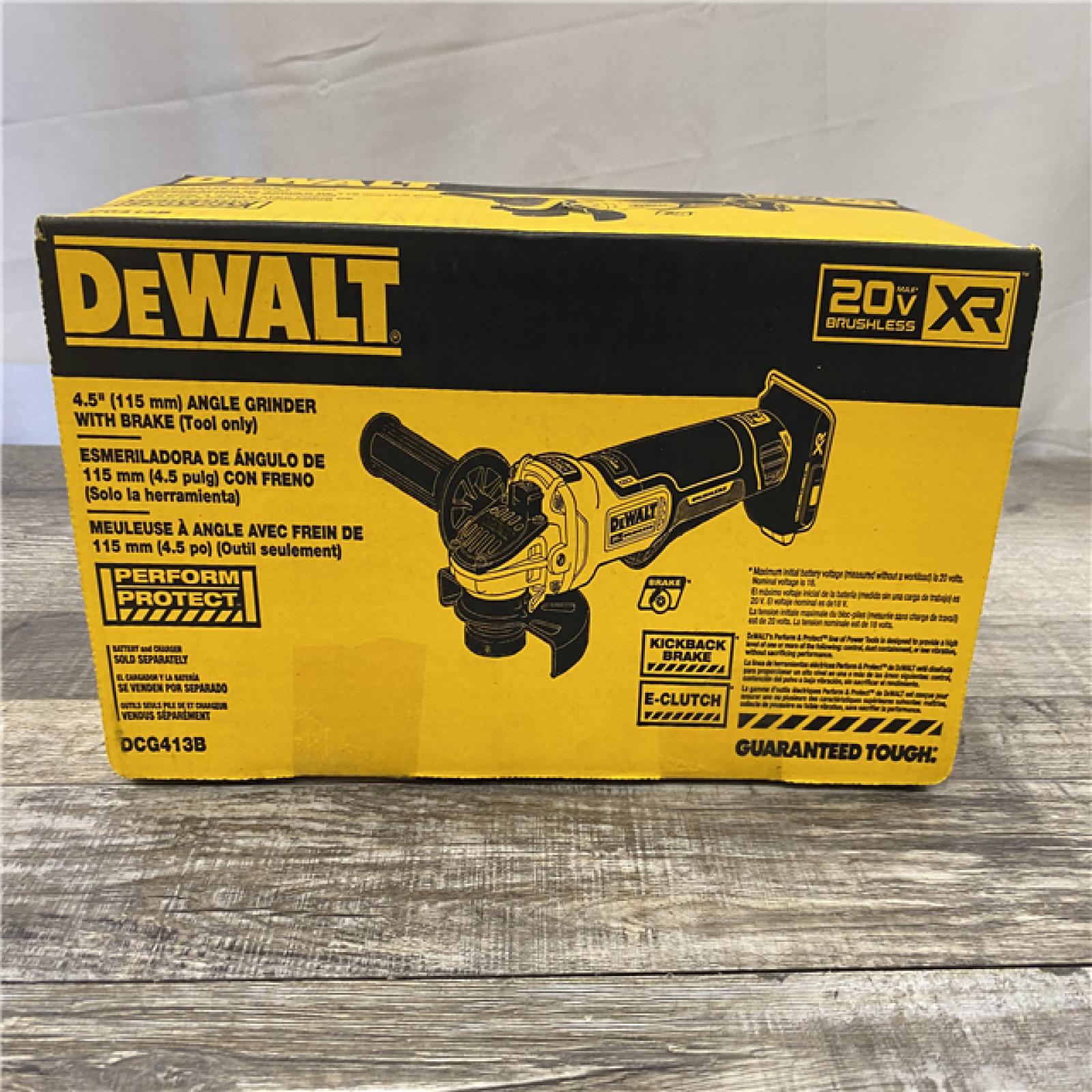 NEW - DEWALT 20V MAX XR Cordless Brushless 4.5 in. Paddle Switch Small Angle Grinder with Kickback Brake (Tool Only)