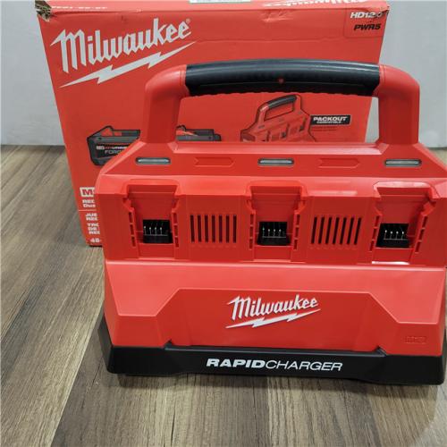 AS-IS Milwaukee M18 18V Lithium-Ion REDLITHIUM FORGE Starter Kit  12.0 Ah Battery  6-Port Rapid Charger