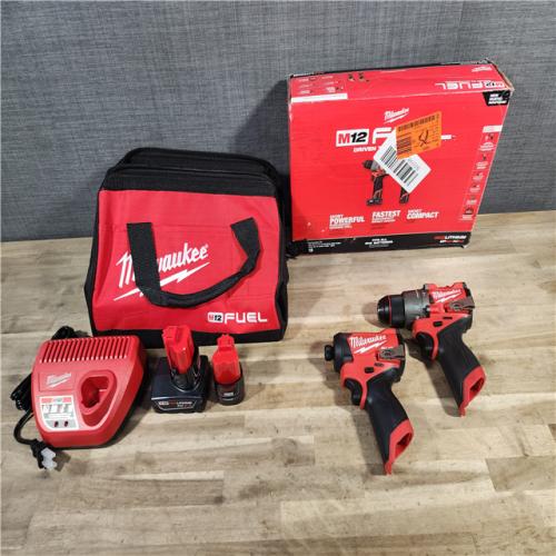 HOUSTON LOCATION - AS-IS (APPEARS LIKE NEW) Milwaukee 3497-22 12V Brushless Hammer Drill and Impact Driver Combo Kit