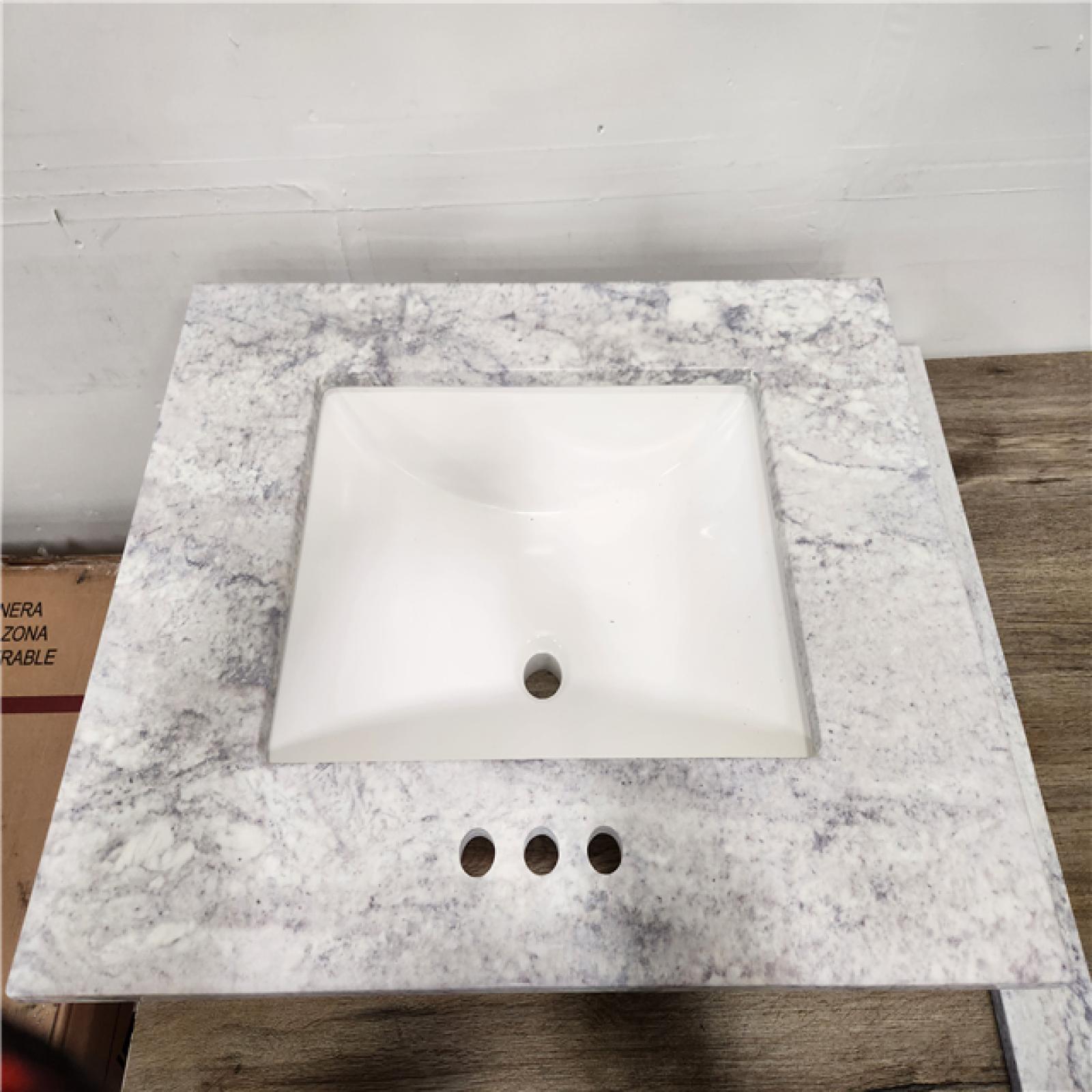Phoenix Location NEW  Home Decorators Collection 31 in. W x 22 in. D Cultured Marble White Rectangular Single Sink Vanity Top in Winter Mist