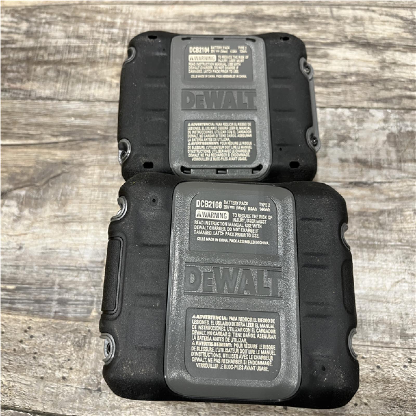 AS-IS DEWALT 20V XR Lithium-Ion Starter Pack with 8.0 Ah and 4.0 Ah Battery Packs and Charger