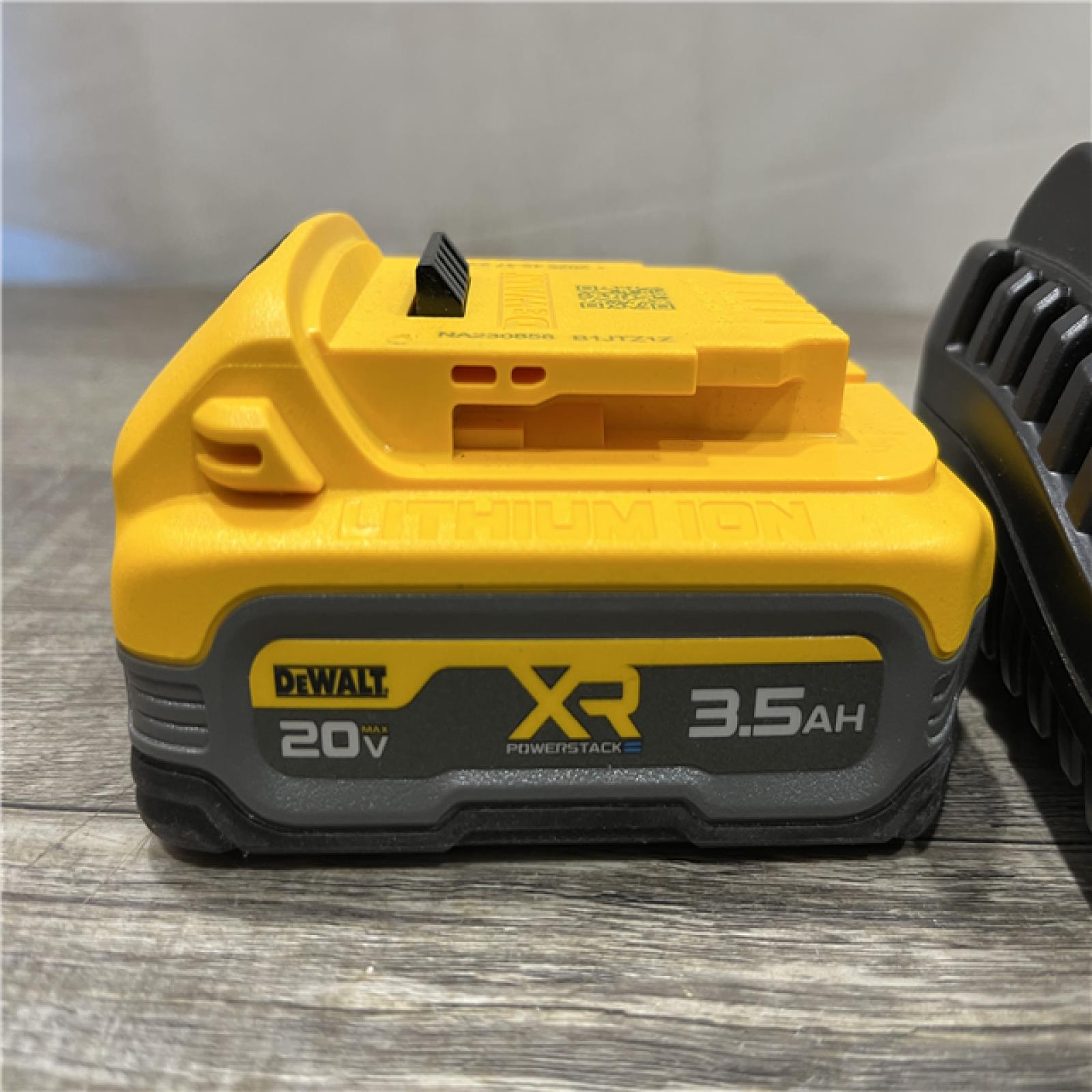 AS-IS DEWALT 20V MAX XR POWERSTACK Lithium-Ion Battery Starter Kit with 3.5Ah Battery and Charger