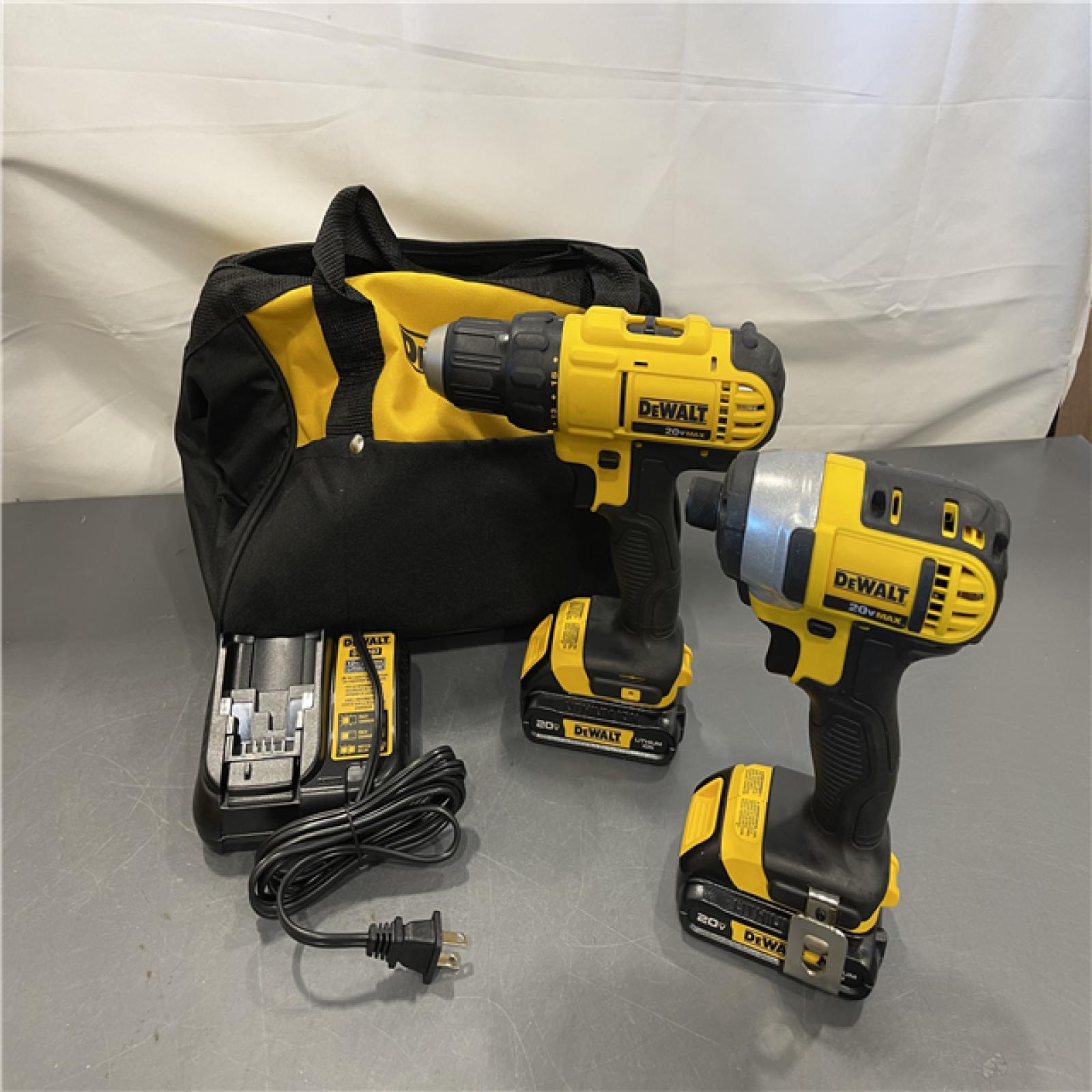 AS-IS - DeWALT 20V MAX Cordless Drill Driver/Impact Driver Combo Kit 1.3 Ah Lithium Ion