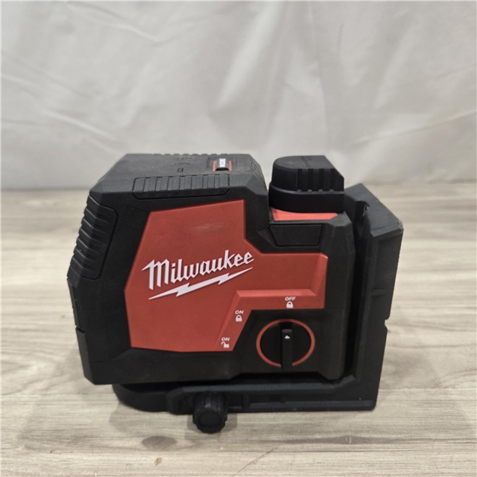 AS-IS MILWAUKEE 100 Ft. REDLITHIUM USB Green Rechargeable Cross Line Laser Level