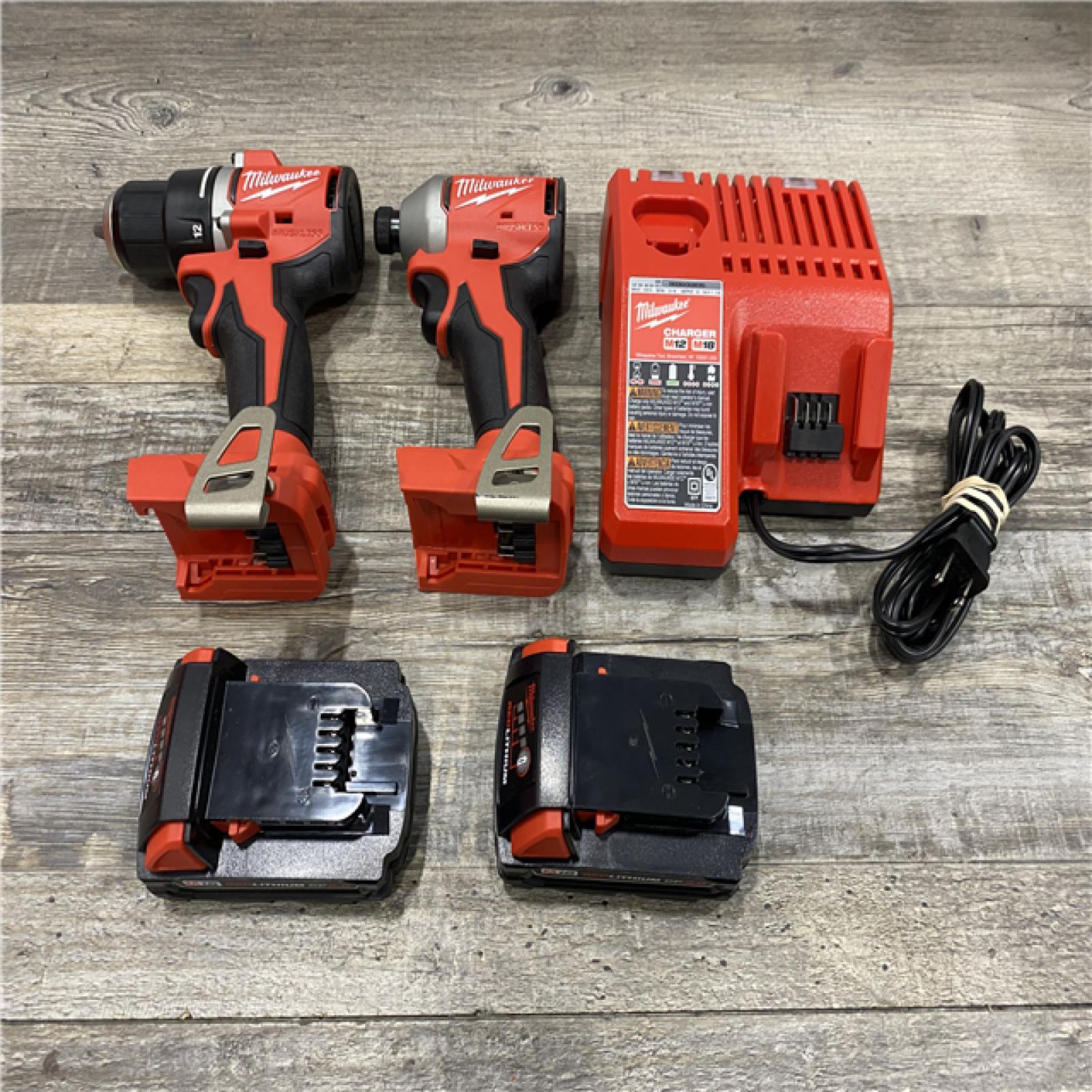 AS-IS Milwaukee 18V Lithium-Ion Brushless Cordless Compact Drill/Impact Combo Kit