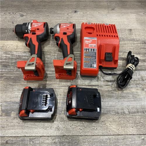 AS-IS Milwaukee 18V Lithium-Ion Brushless Cordless Compact Drill/Impact Combo Kit