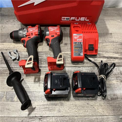 AS-IS Milwaukee FUEL 18V Lithium-Ion Brushless Cordless Hammer Drill and Impact Driver Combo Kit