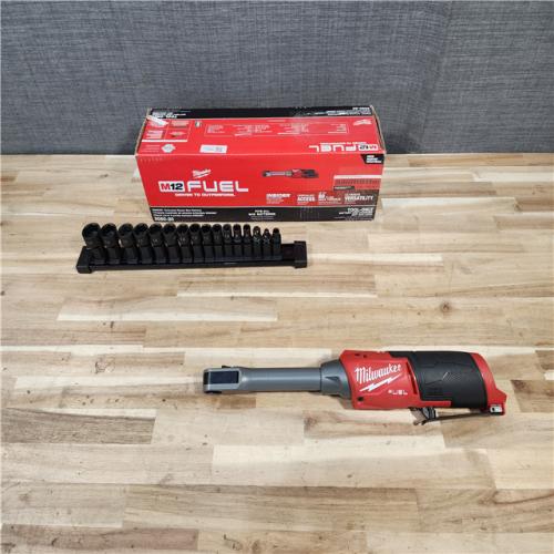 HOUSTON LOCATION - AS-IS Milwaukee FUEL INSIDER 12V Lithium-Ion Brushless Cordless 1/4 in. - 3/8 in. Extended Reach Box Ratchet (Tool-Only)