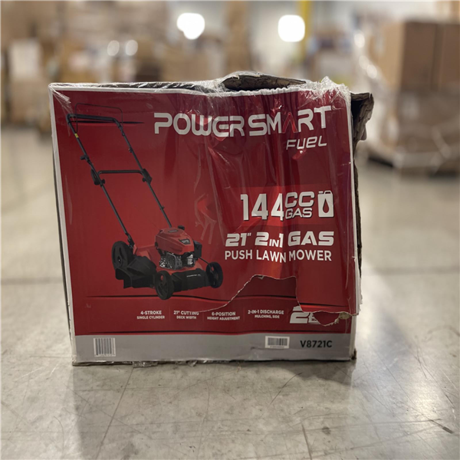 DALLAS LOCATION- PowerSmart 144CC GAS 2-in-1 21 Push Lawn Mower