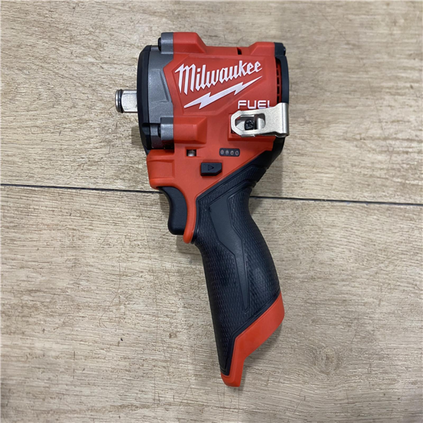 AS-IS Milwaukee FUEL 12V Lithium-Ion Brushless Cordless Stubby 1/2 in. Impact Wrench (Tool-Only)
