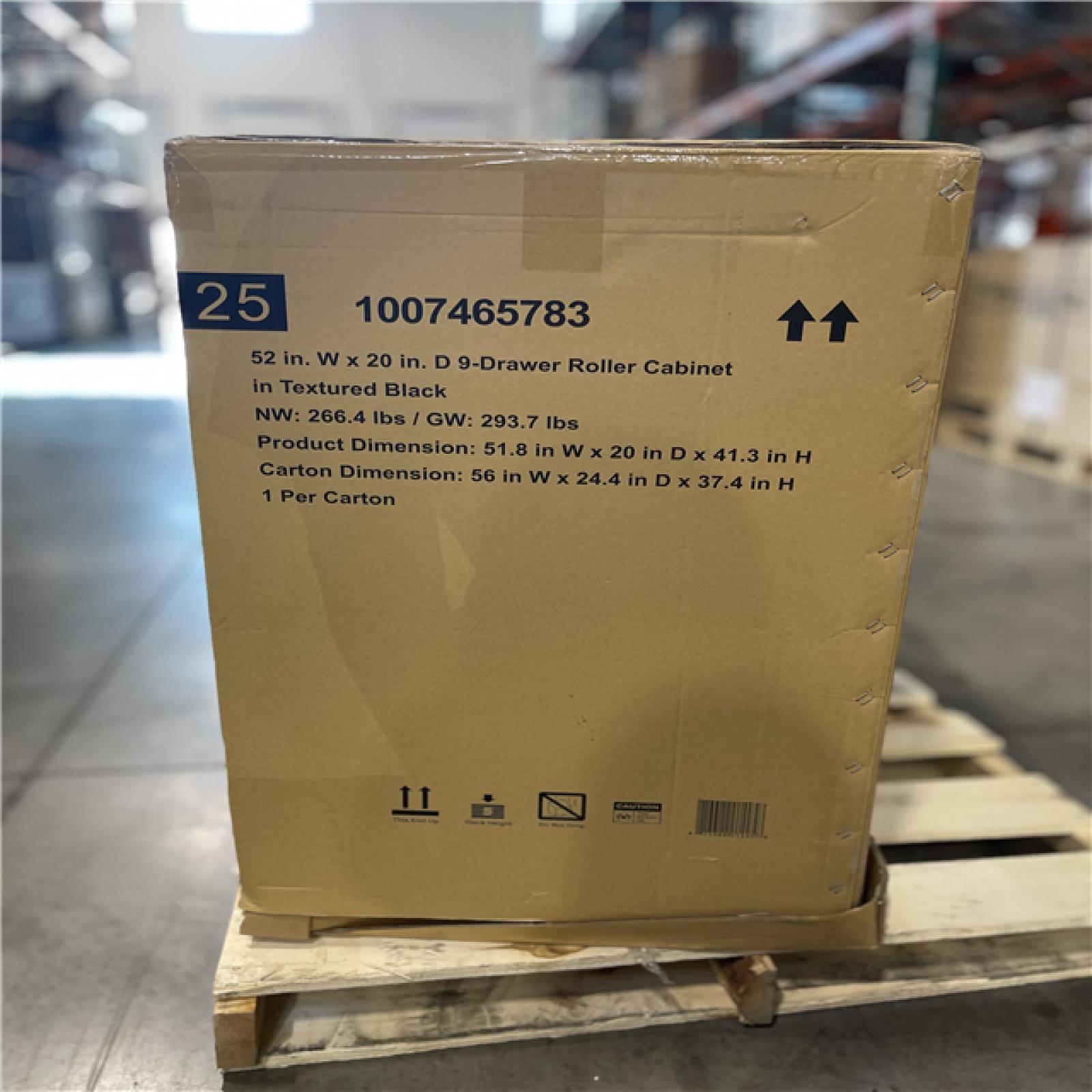 DALLAS LOCATION- Husky Heavy-Duty 52 in. 9-Drawer Matte Black Rolling Tool Cabinet