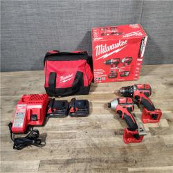 HOUSTON LOCATION - AS-IS Milwaukee 18V Cordless Brushed 2-Tool Drill/Driver and Impact Driver Kit