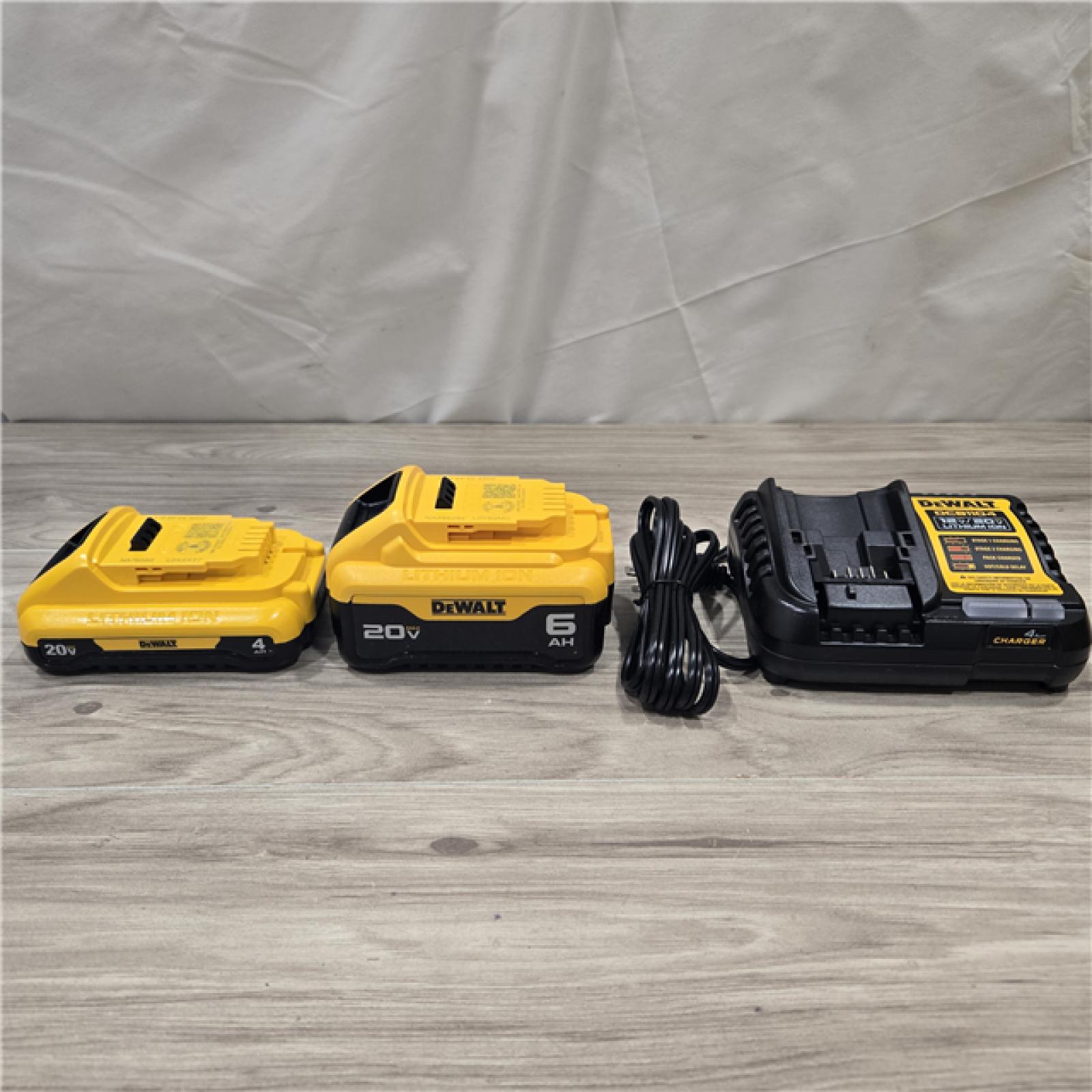 AS-IS DEWALT 20V MAX Lithium-Ion 6.0Ah and 4.0Ah Battery and Charger Starter Kit