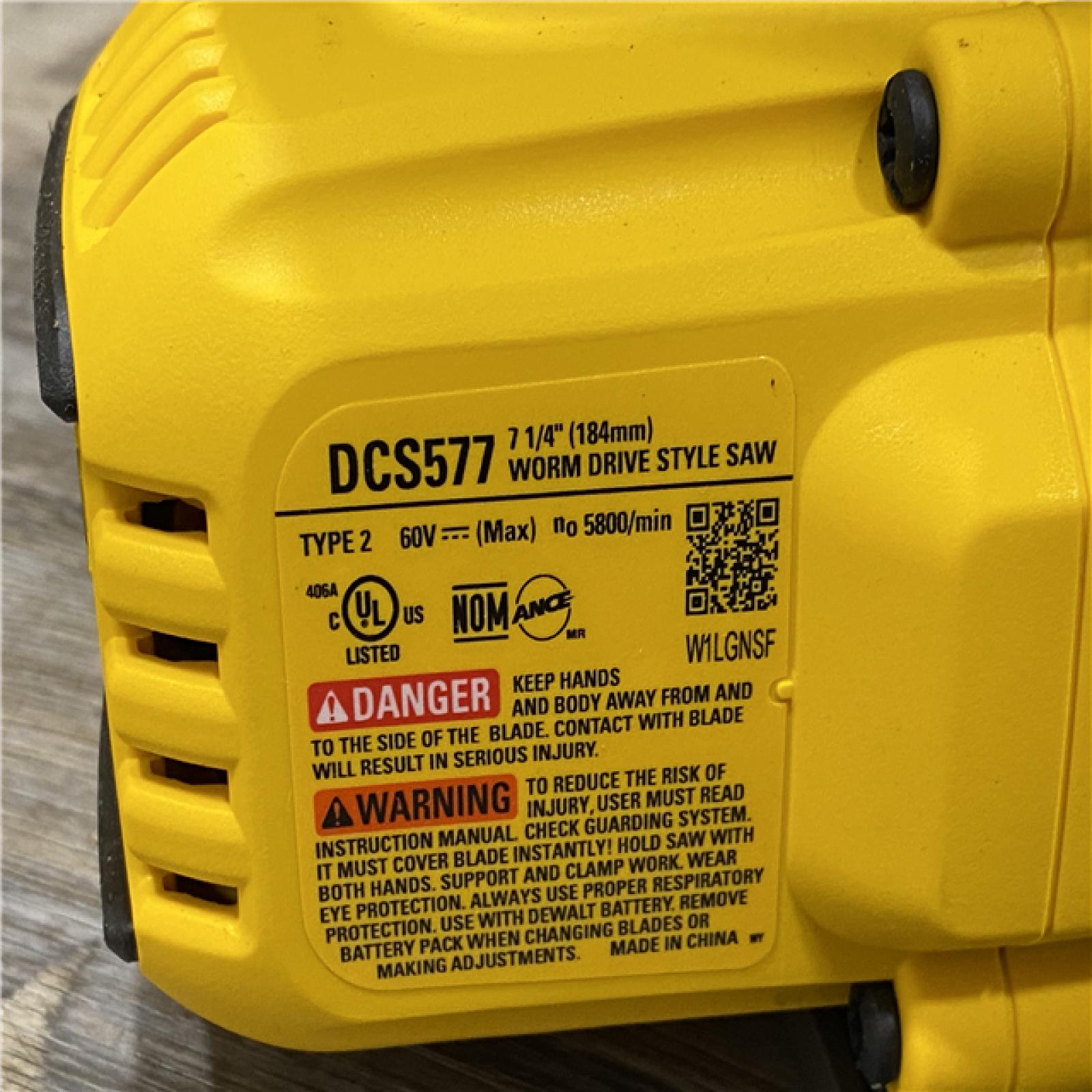 AS-IS DEWALT FLEXVOLT 60V MAX Cordless Brushless 7-1/4 in. Wormdrive Style Circular Saw (Tool Only)