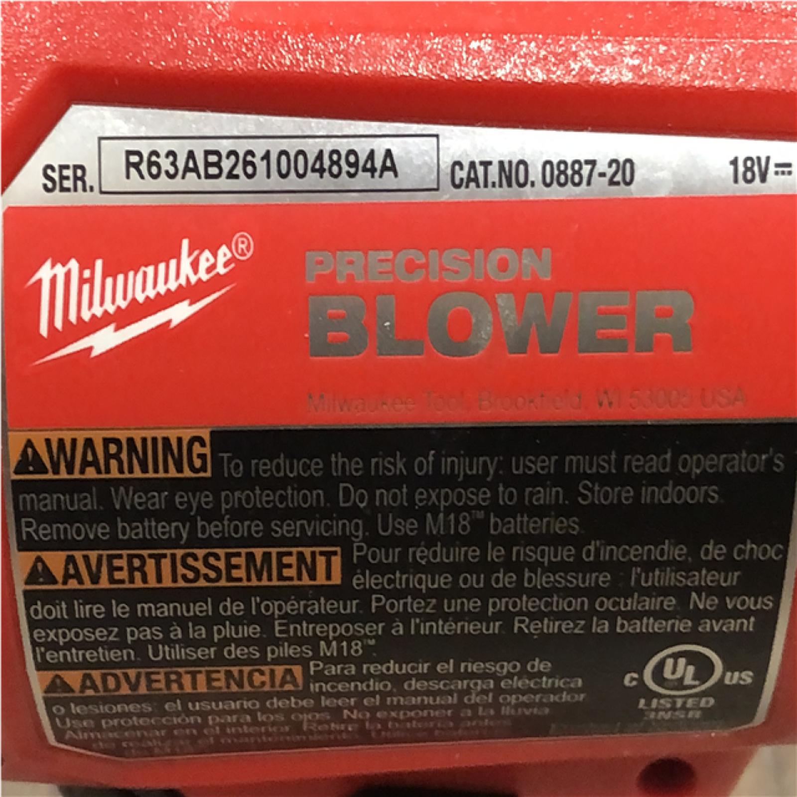 AS-IS Milwaukee 18V Lithium-Ion 570 MPH Brushless Cordless Precision Blower (Tool-Only)