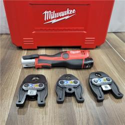 AS-IS Milwaukee M12 12-Volt Lithium-Ion Force Logic Cordless Press Tool Kit (3 Jaws Included) with Two 1.5 Ah Battery and Hard Case