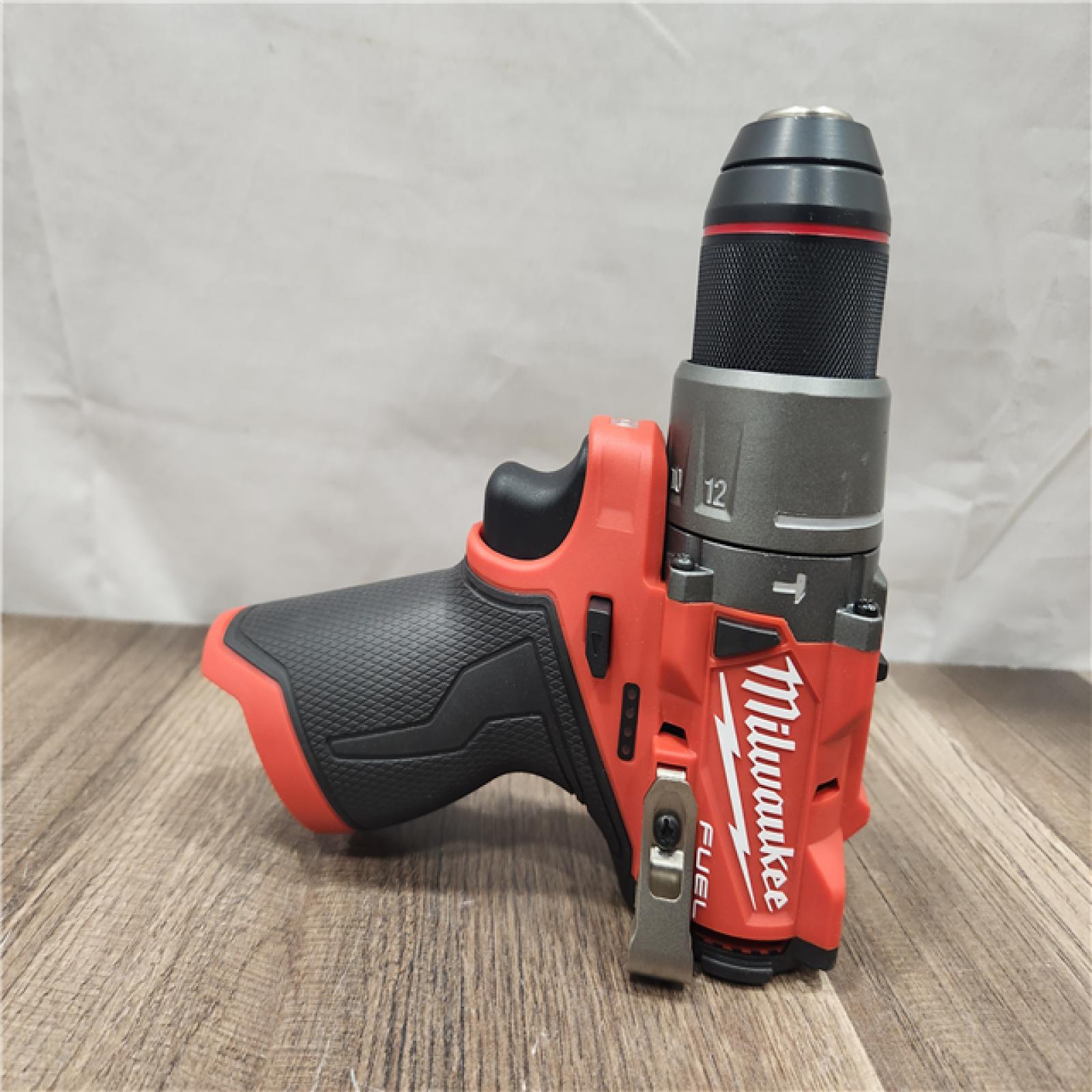 AS-IS- Milwaukee 12V M12 FUEL Lithium-Ion Brushless Cordless 1/2 Hammer Drill/Driver (Tool Only)