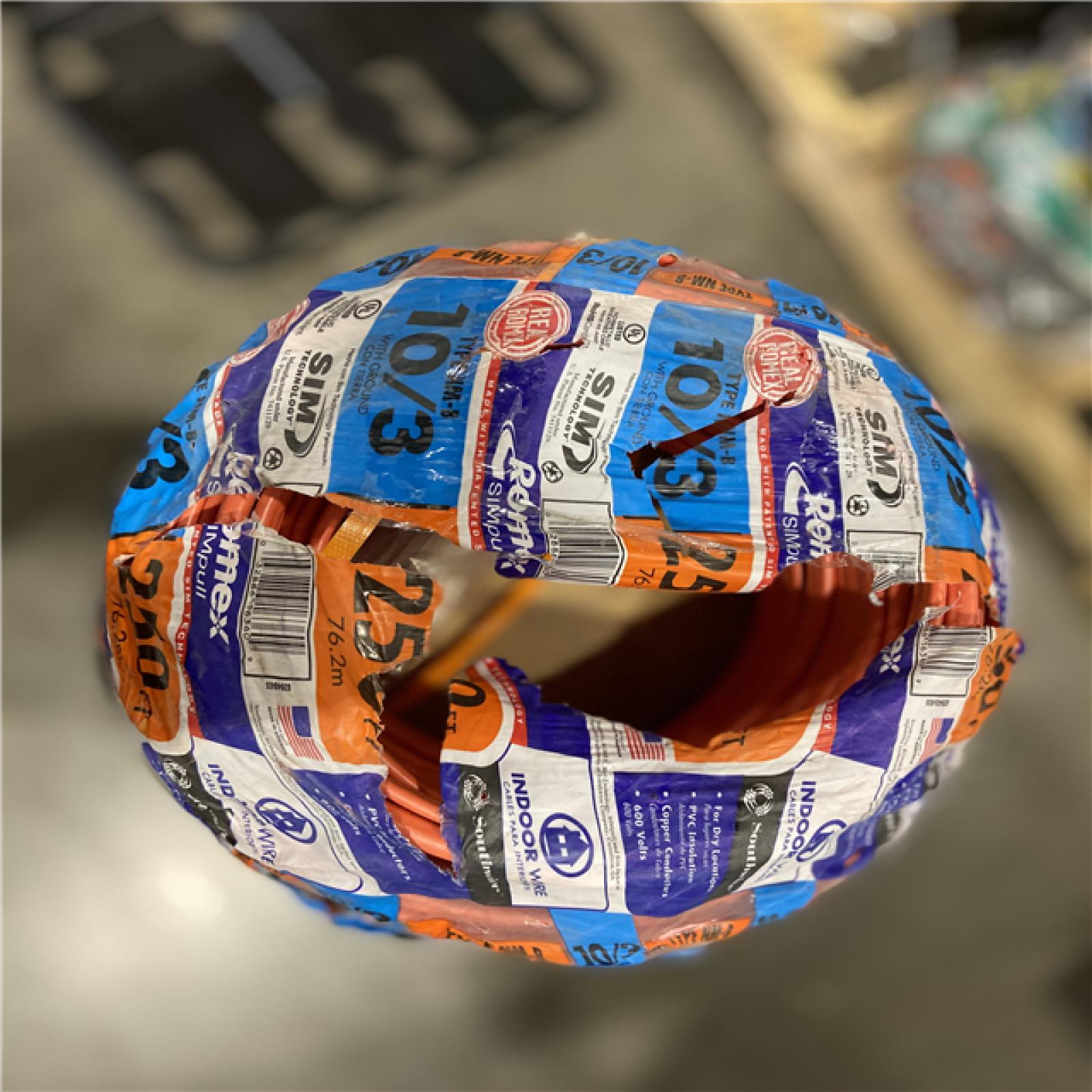 AS-IS - SOUTHWIRE 63948455 Romex Nm-B Non-Metallic Sheathed Cable with Ground  10/3  250 Ft Per Roll-2487710