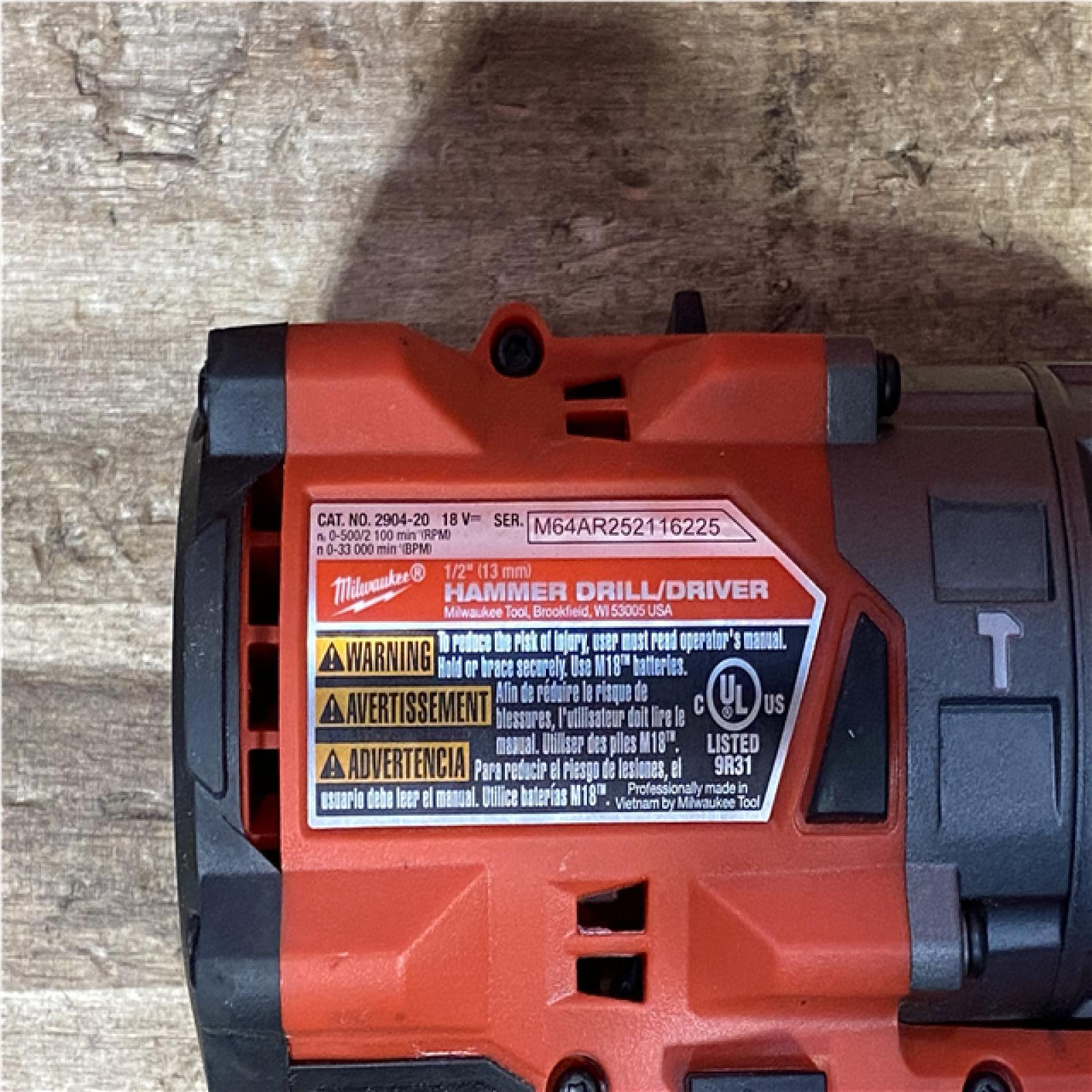 Houston Location AS-IS Milwaukee FUEL 18V Lithium-Ion Brushless Cordless 1/2 in. Hammer Drill Driver Kit