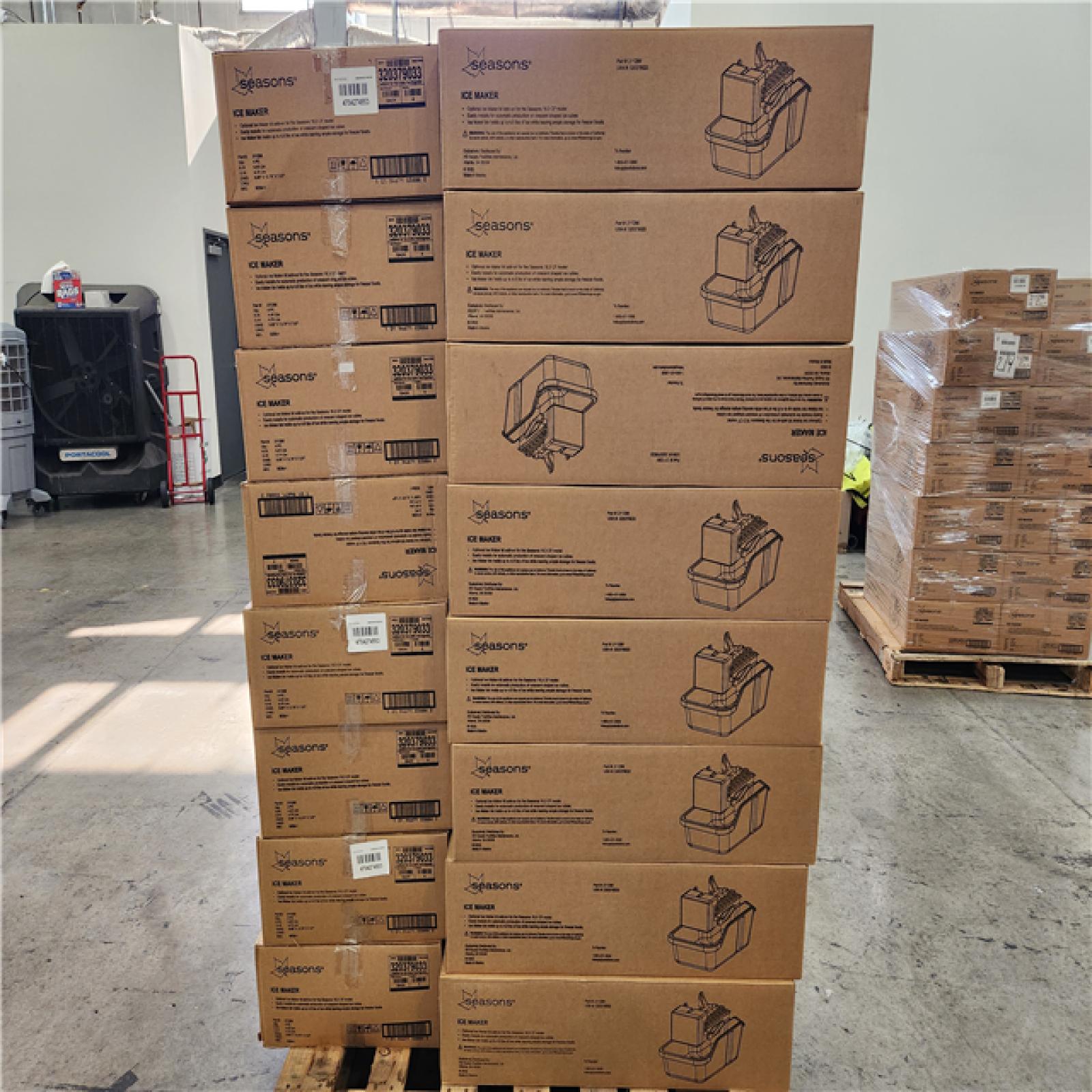 Phoenix Location Pallet of NEW Seasons® Ice Maker For 18.3 Cubic Feet Refrigerator(112 Total Units)
