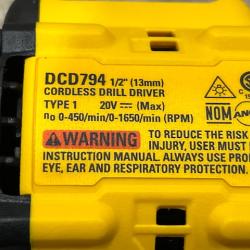 AS-IS DEWALT Atomic 20V Lithium-Ion Cordless Compact 1/2 in. Drill/Driver Kit
