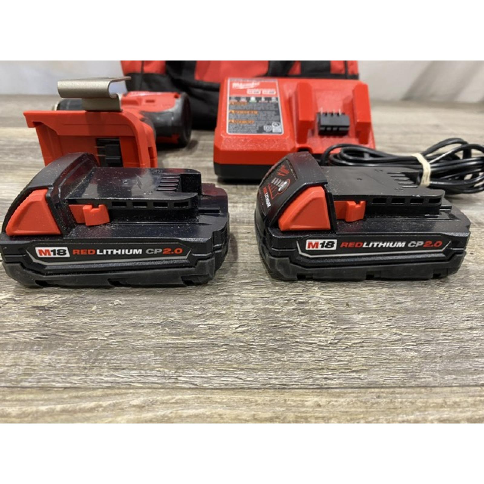 AS-IS Milwaukee 18V Lithium-Ion Brushless Cordless 1/2 in. Compact Hammer Drill/Driver Kit