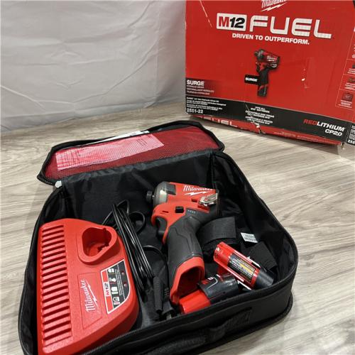 AS-IS Milwaukee FUEL SURGE 12V Lithium-Ion Brushless Cordless 1/4 in. Hex Impact Driver Compact Kit