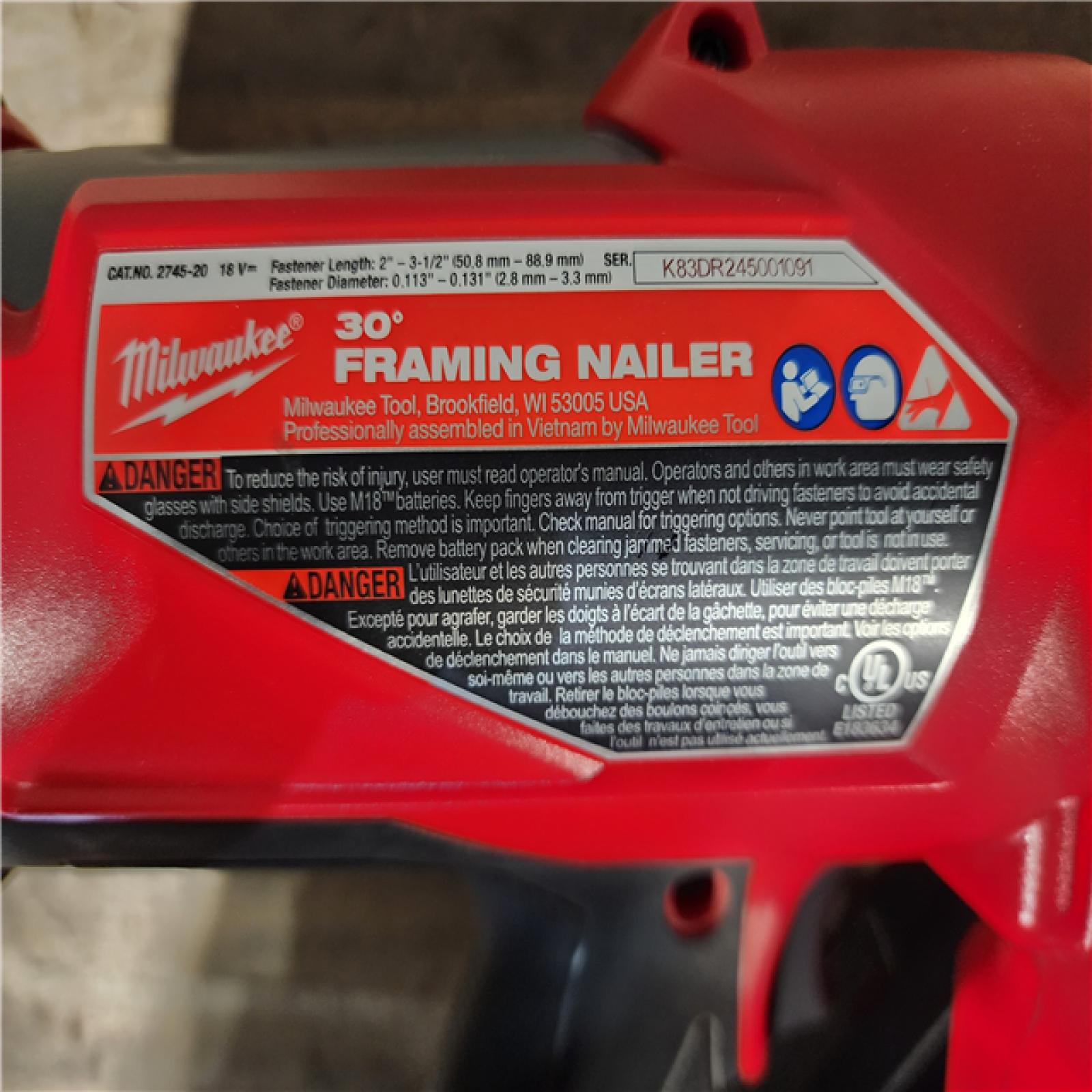 HOUSTON LOCATION - AS-IS M18 FUEL 3-1/2 in. 18-Volt 30-Degree Lithium-Ion Brushless Cordless Framing Nailer (Tool-Only)