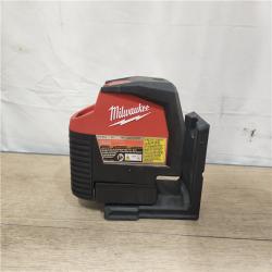 AS-IS- Milwaukee 12-Volt Lithium-Ion Cordless Green 125 ft. Cross Line and Plumb Points Laser Level (Tool-Only)