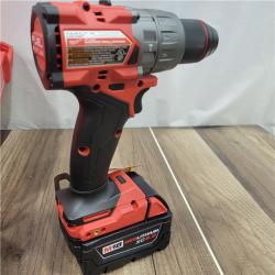 AS-IS Milwaukee Hammer Drill Driver Kit with Batteries  Charger & Tool Case  Red