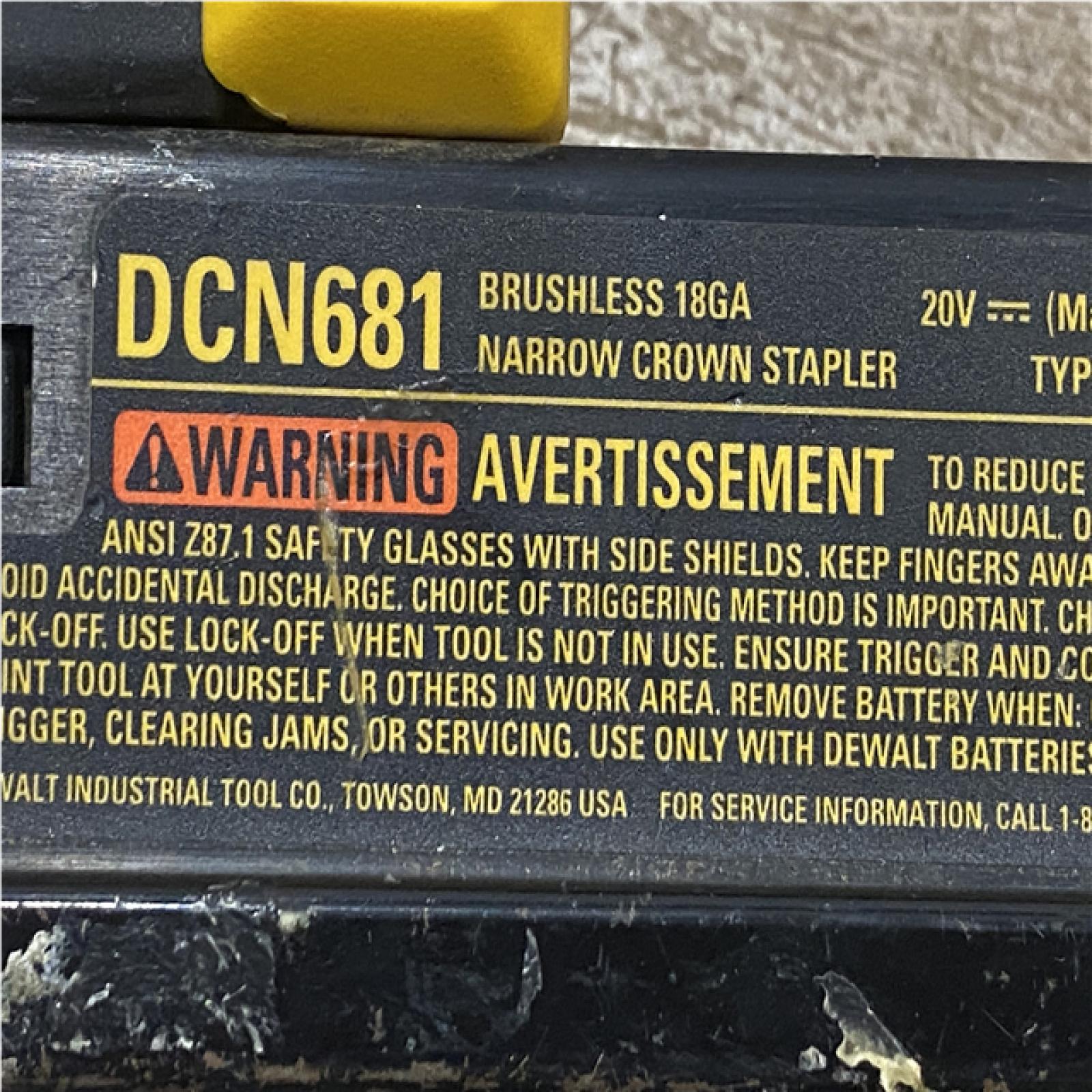 AS-IS DEWALT Cordless 18-Gauge Narrow Crown Stapler (Tool Only)