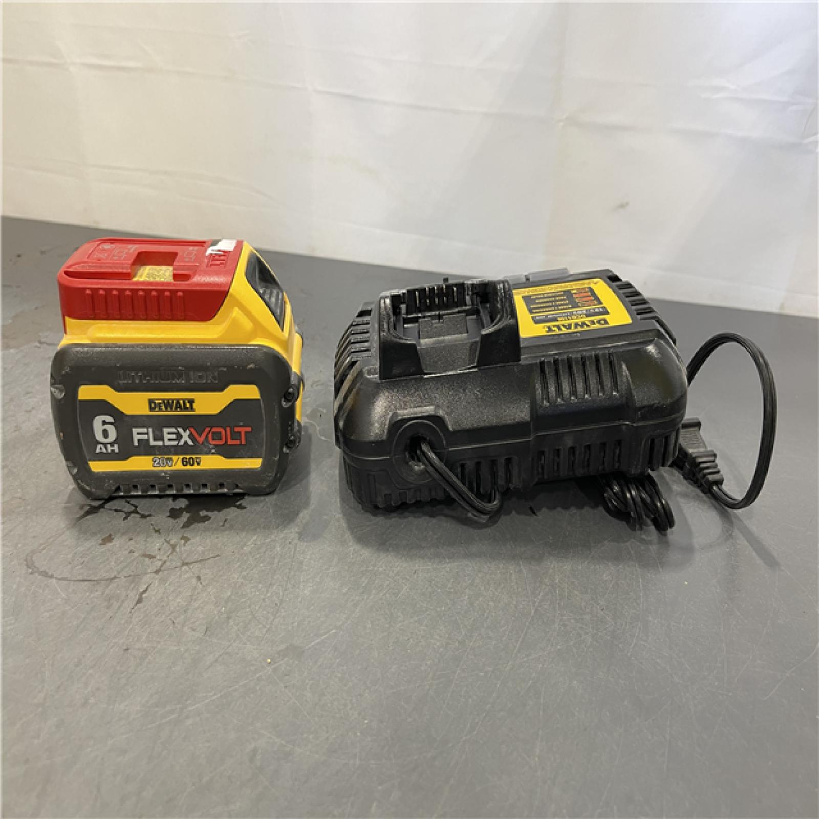 AS-IS - DEWALT FLEXVOLT 20V/60V MAX Lithium-Ion 6.0Ah Battery Pack with 6 Amp Output Charger