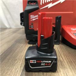 AS-IS Milwaukee 12-Volt Lithium-Ion Cordless Green 250 ft. 3-Plane Laser Level Kit